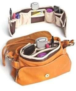 ORGANIZZATORE da borsetta modello SNAKE marrone con LUCE ORDINA BORSA