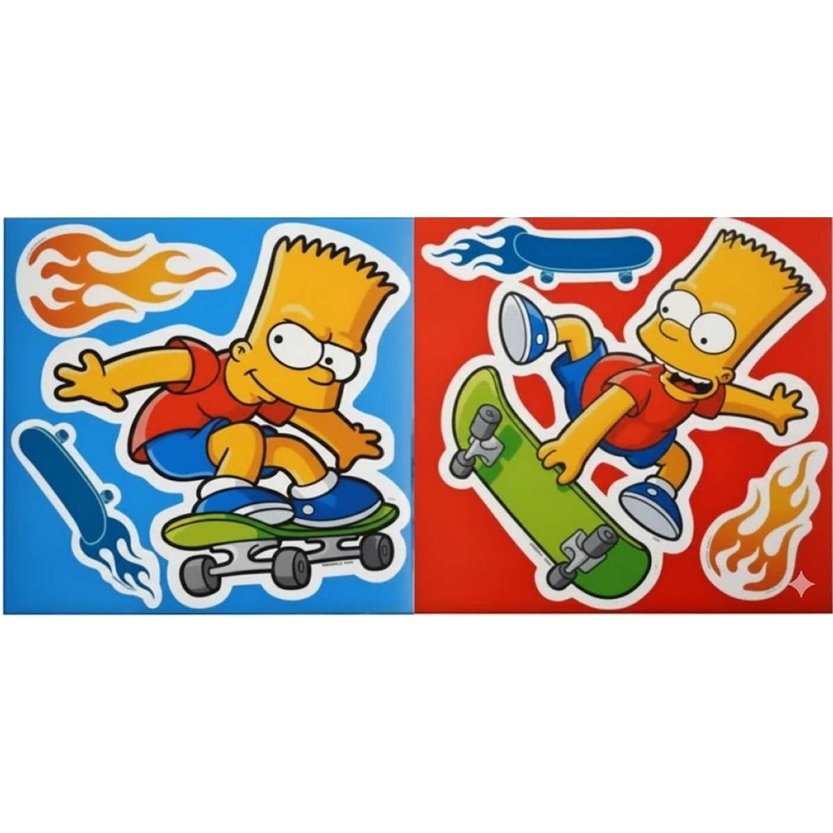 Adesivo da Muro Simpson Bart Set composto da 2 stickers rosso e blu