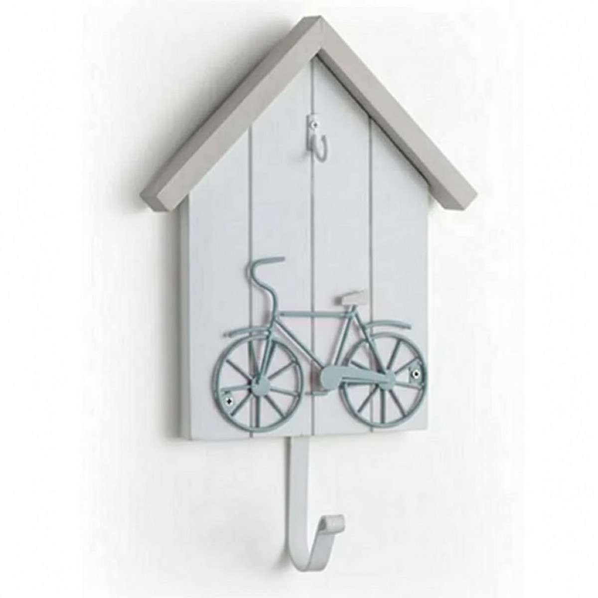 Appendino Portachiavi passeggiando in bicicletta bianco in legno mdf