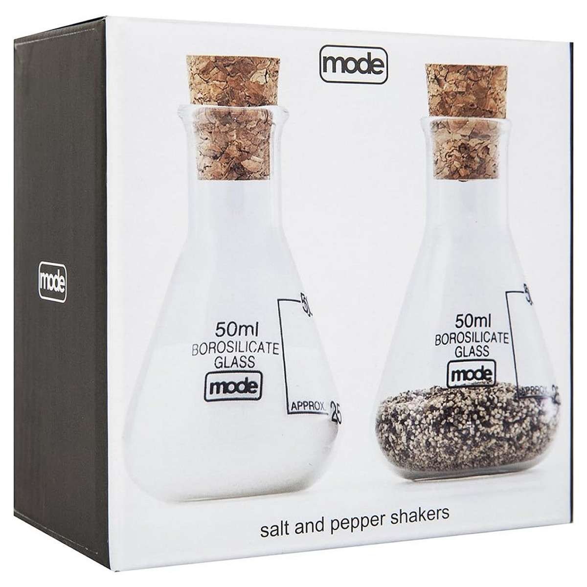Lab Flasks Porta sale e pepe in vetro borosilicato da 50ml @ earl salt & pepper