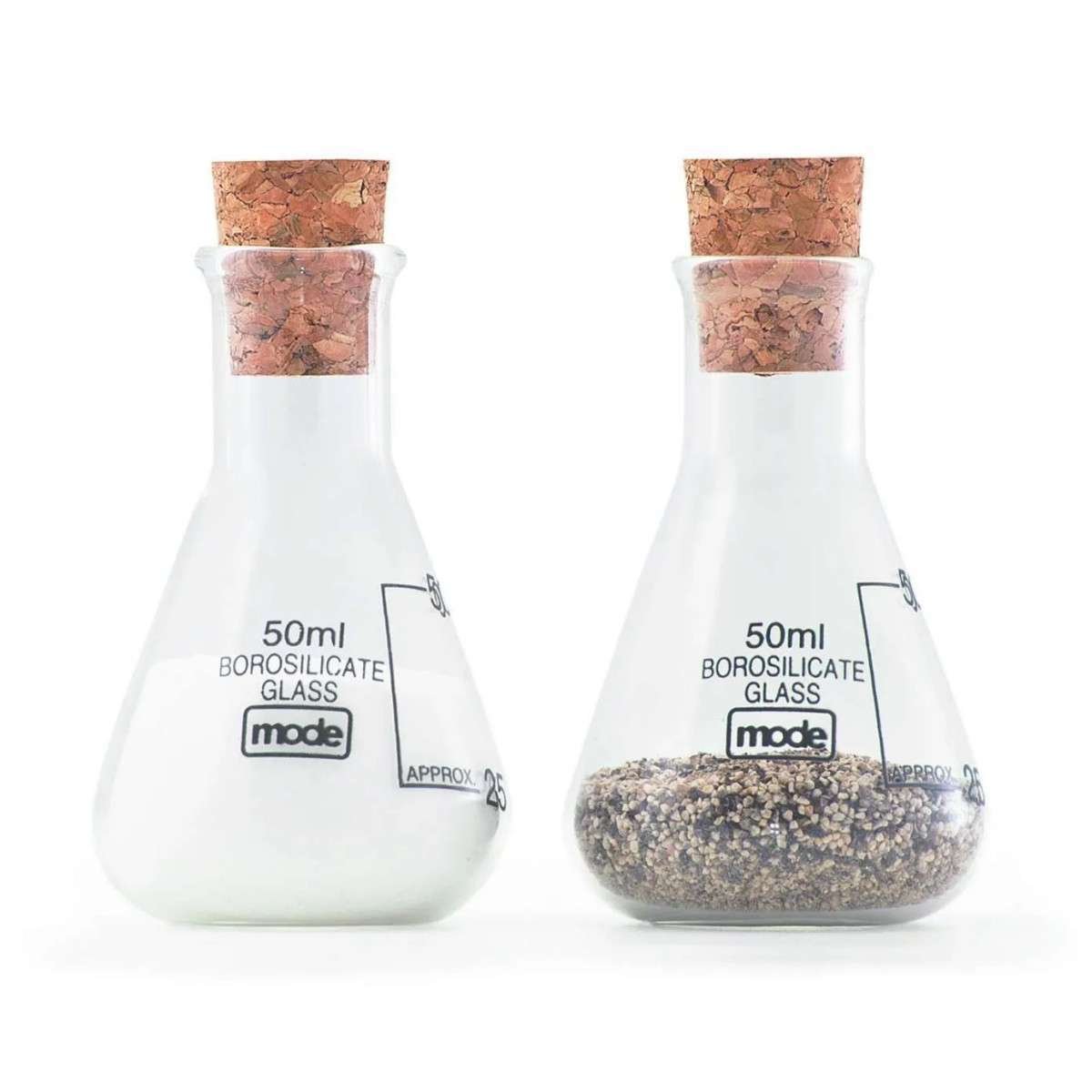 Lab Flasks Porta sale e pepe in vetro borosilicato da 50ml @ earl salt & pepper