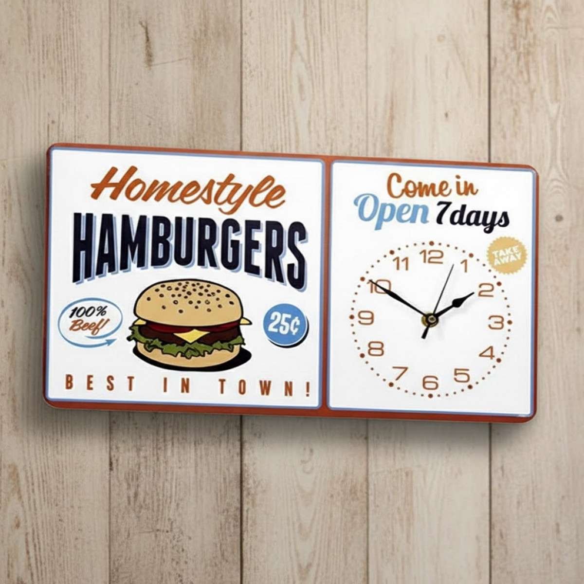 Orologio da parete in metallo Hamburgers Balvi