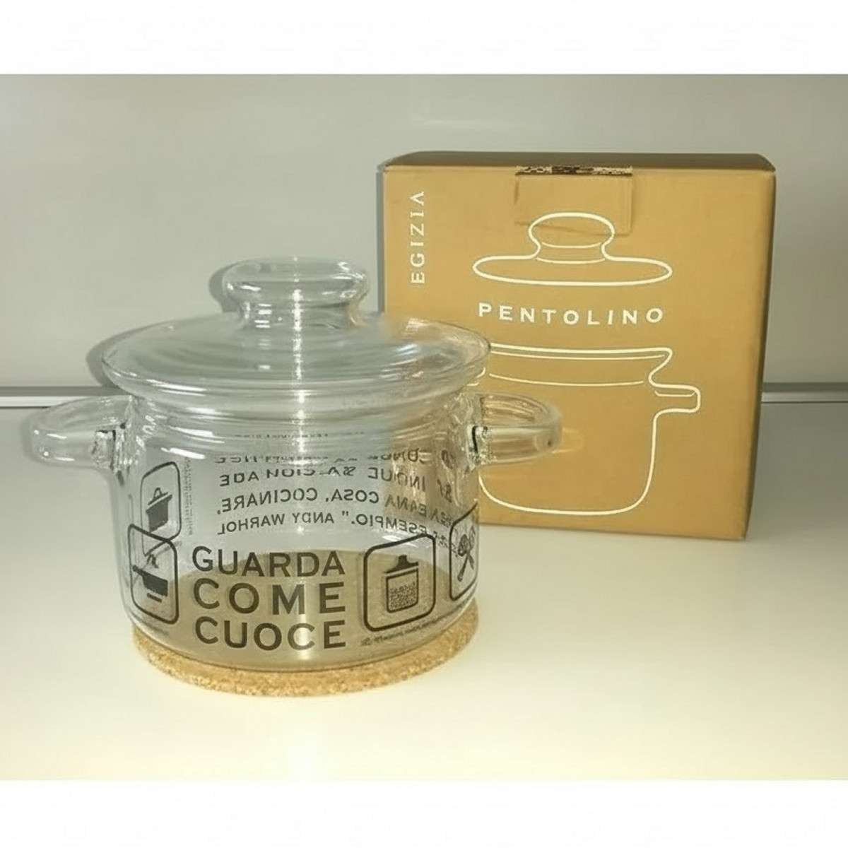 Pentolino in Vetro "Guarda Come Cuoce" con Coperchio e Ricettario: Cucina Sana e Tradizionale