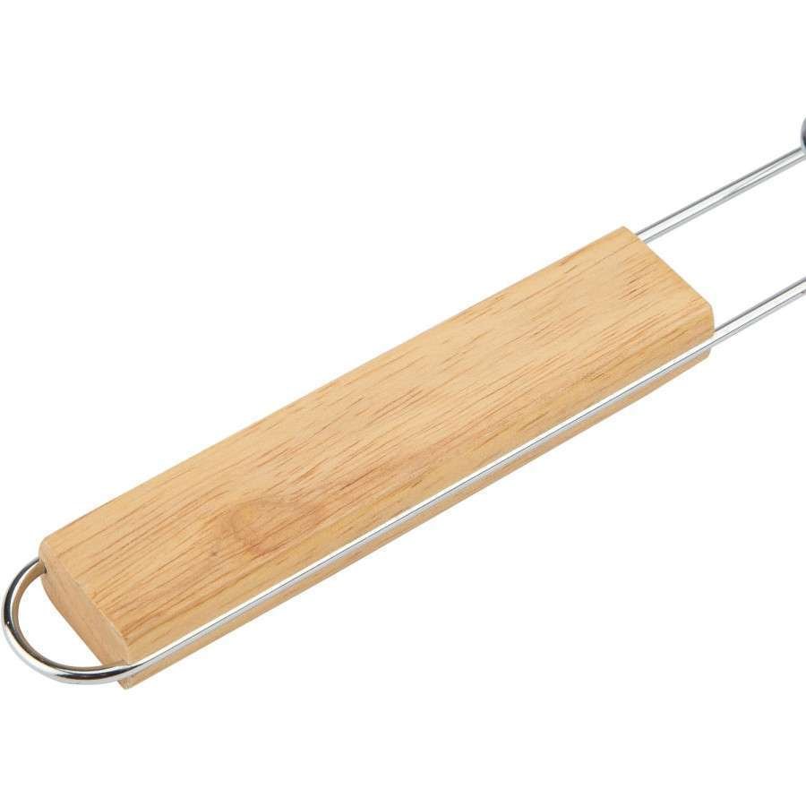 Pinza per Hot Dog e Salsicce in Acciaio Inox con Manico in Legno - Perfetta per Barbecue, Grigliate e Pic-nic