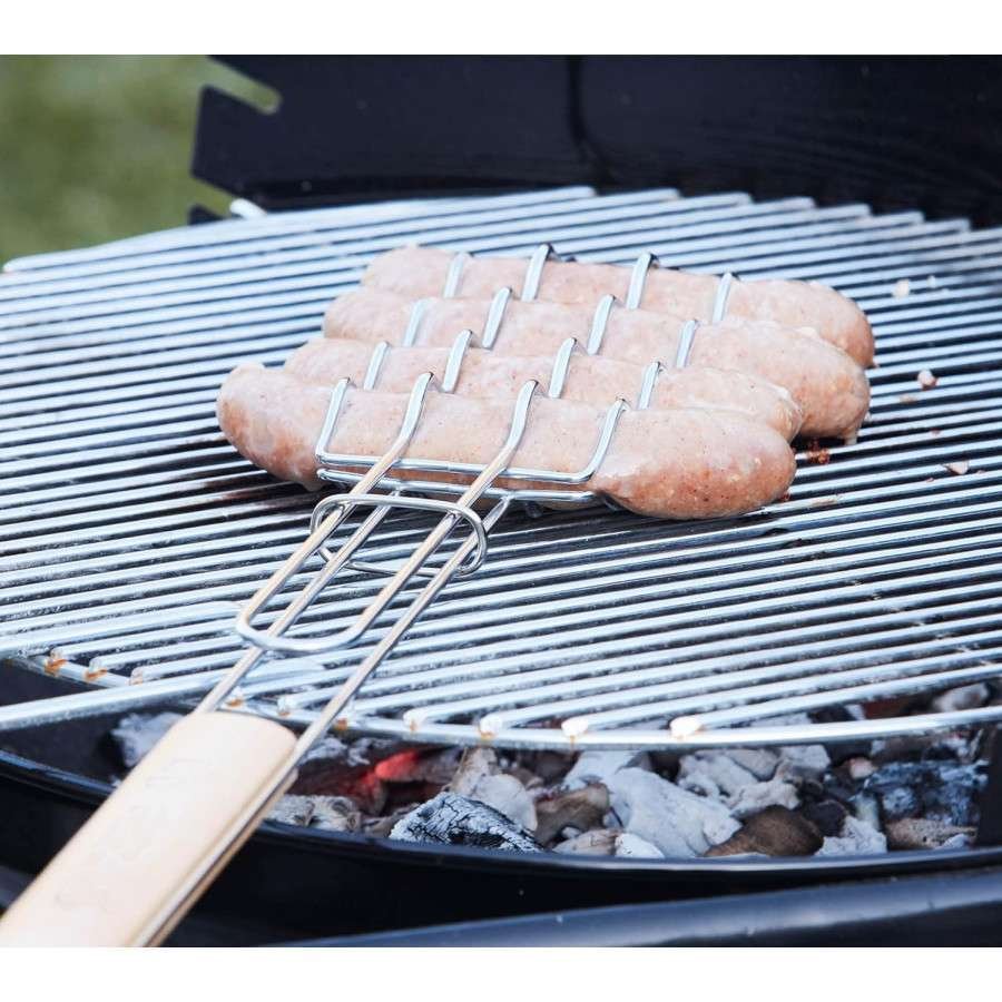 Pinza per WURSTEL e SALSICCE in acciaio inox e manico in legno FERRABOLI