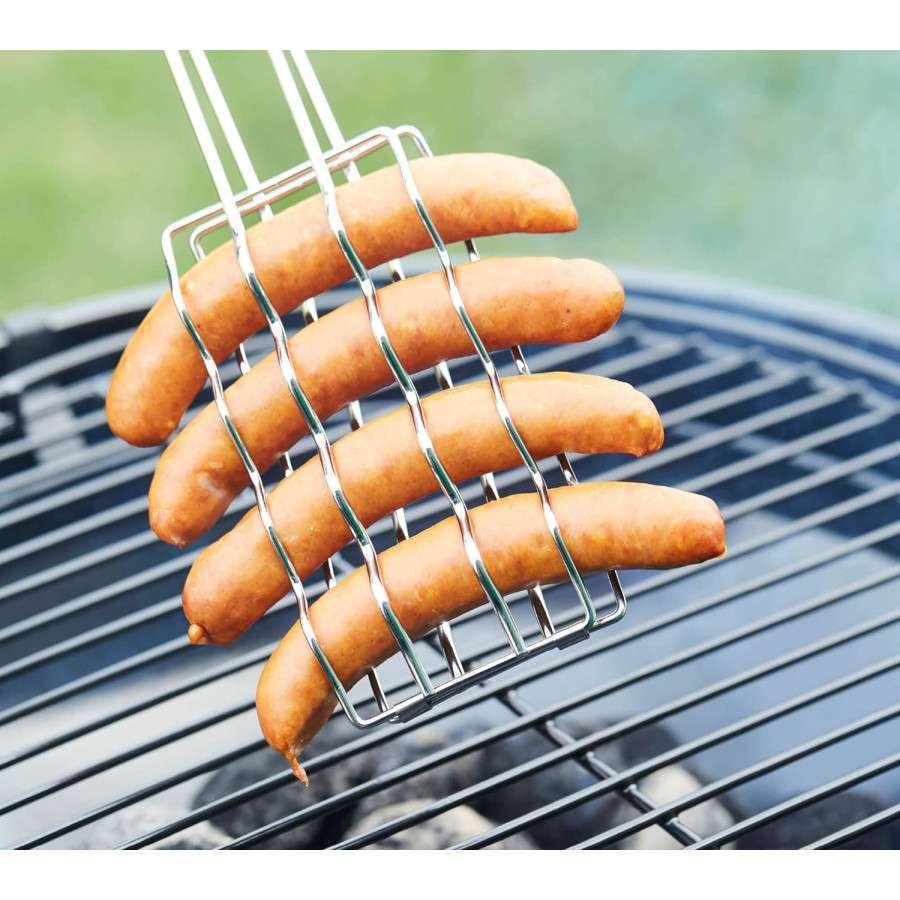 Pinza per WURSTEL e SALSICCE in acciaio inox e manico in legno FERRABOLI