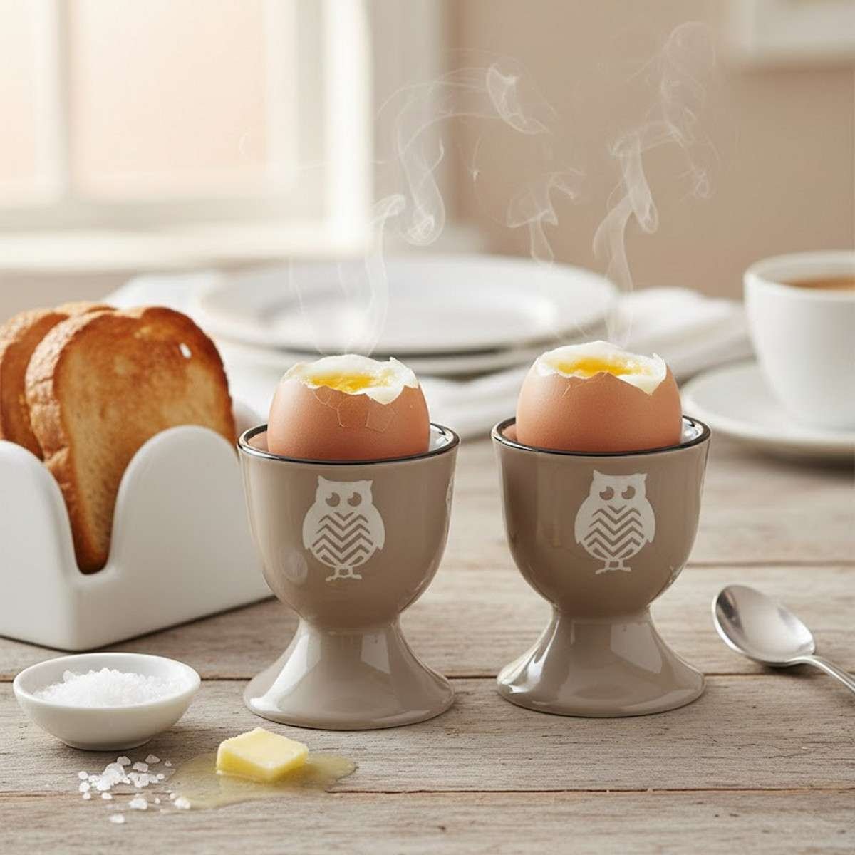 Porta uovo incanto in ceramica set 2pz Brandani