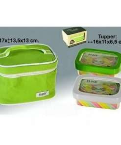 Set 2 contenitori 550ml in Polipropilene con borsa termica verde