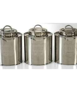 Set 3 Barattoli in acciaio inox tea coffee sugar