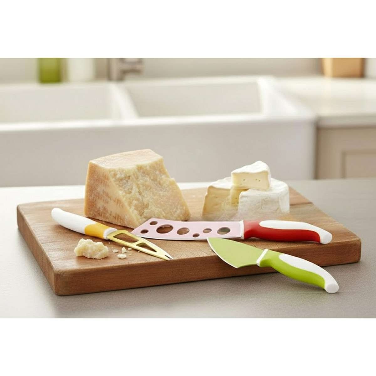 Set 3 Coltelli da Formaggio in acciaio Antiaderenti