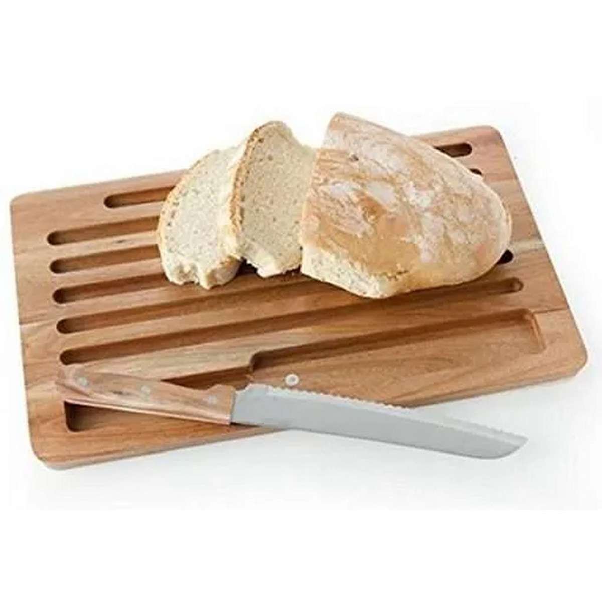 Tagliere in legno di acacia e coltello in acciaio inox Brandani
