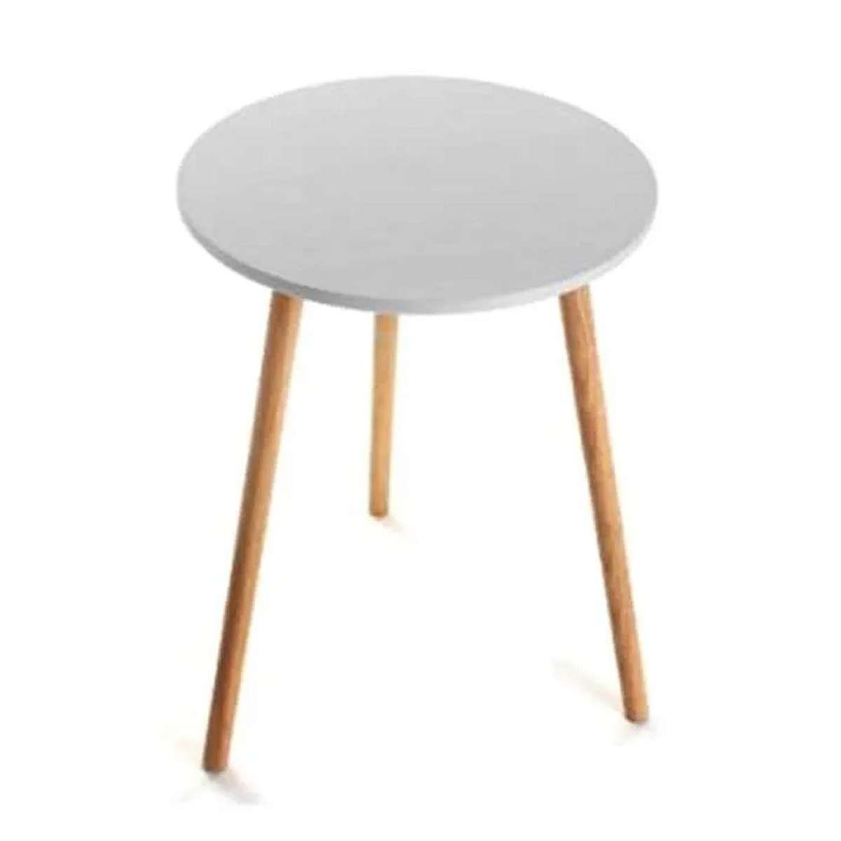 Tavolino ausiliario Tondo con piano color Grigio e gambe faggio Versa