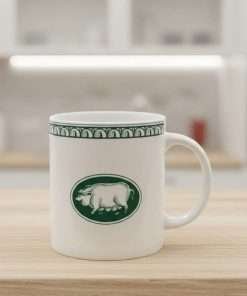 Tazza mug mediolanum verde e bianca da the e colazione