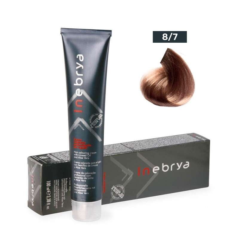 8/7 biondo chiaro bruno rovere 100 ml crema colorante professionale INEBRYA