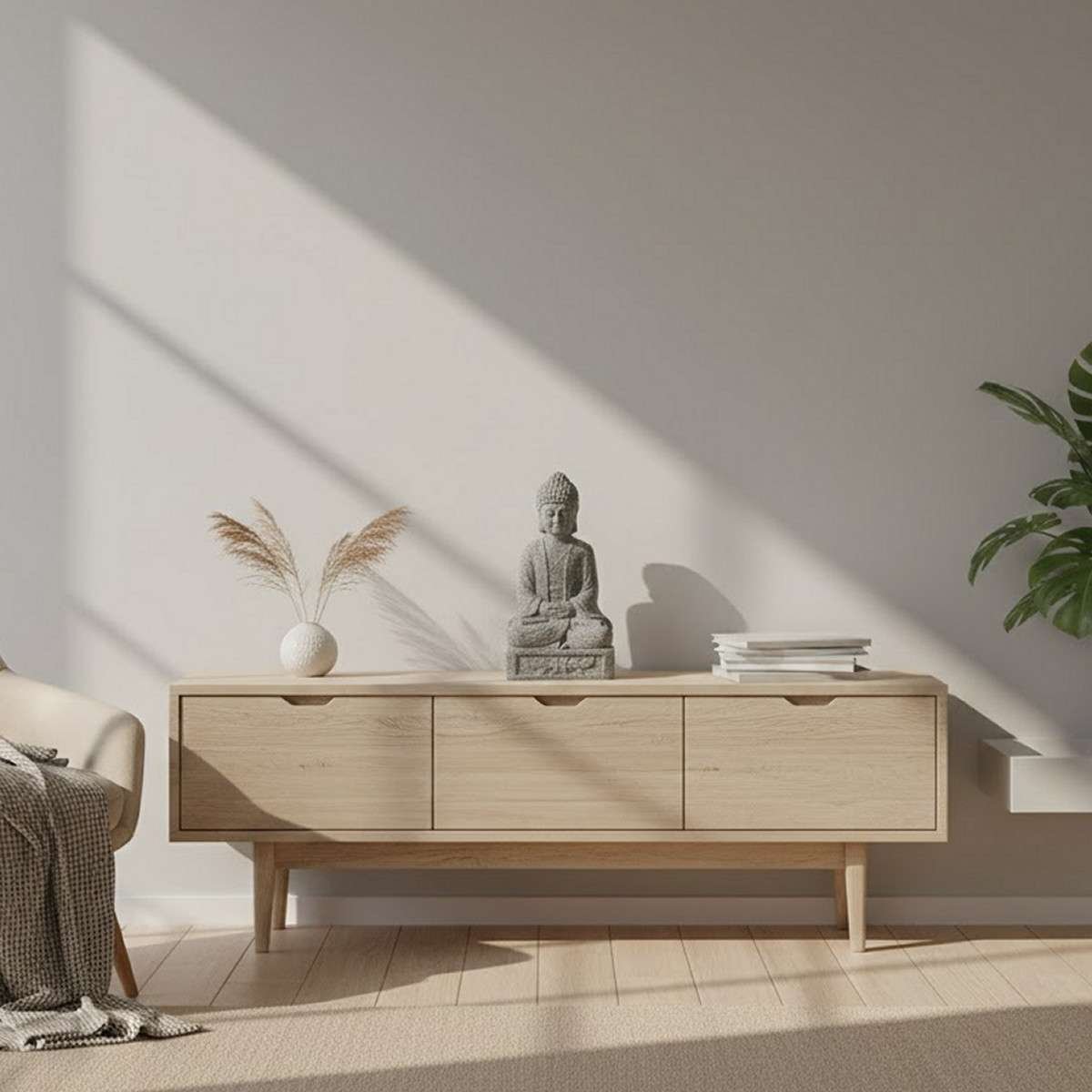 Buddha statuina grigia in terracotta da esterni o interni meditazione