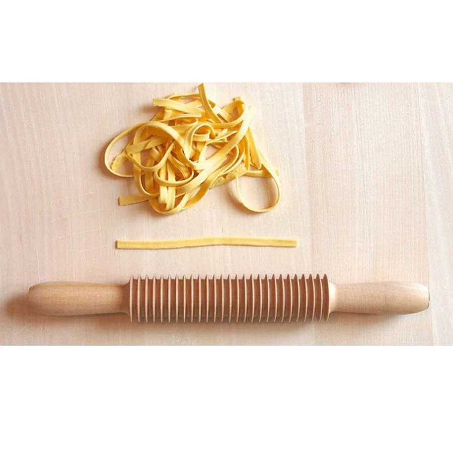 Mattarello tagliapasta in legno di faggio per spaghetti fettuccine al troccolo Calder