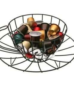 Porta cialde capsule per caffè in filo di metallo nero a forma di Tazza Caffè VERSA