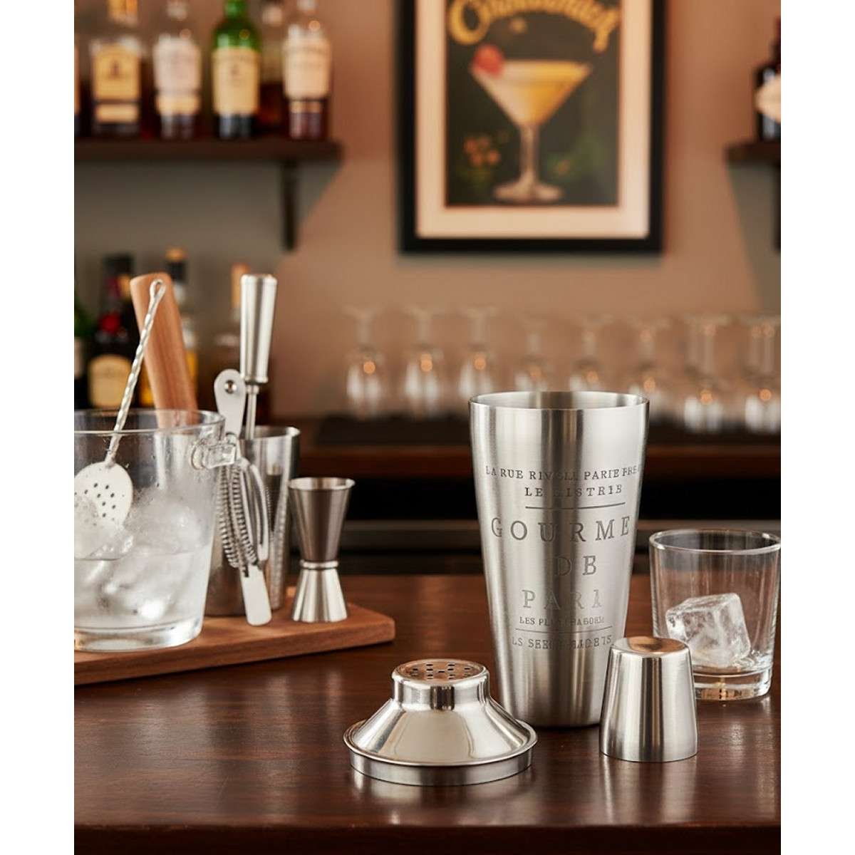Shaker in acciaio inox professionale con filtro e bicchierino tappo da 750ml per la preparazione di cocktail Regalo Italiano
