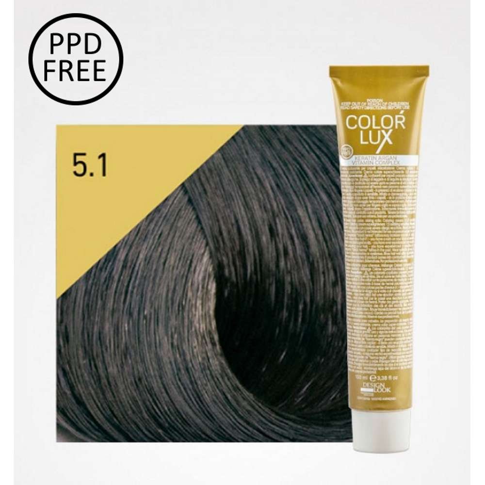 Color Lux Tinta per capelli 5.1 Castano Chiaro Cenere 100 ml Design Look