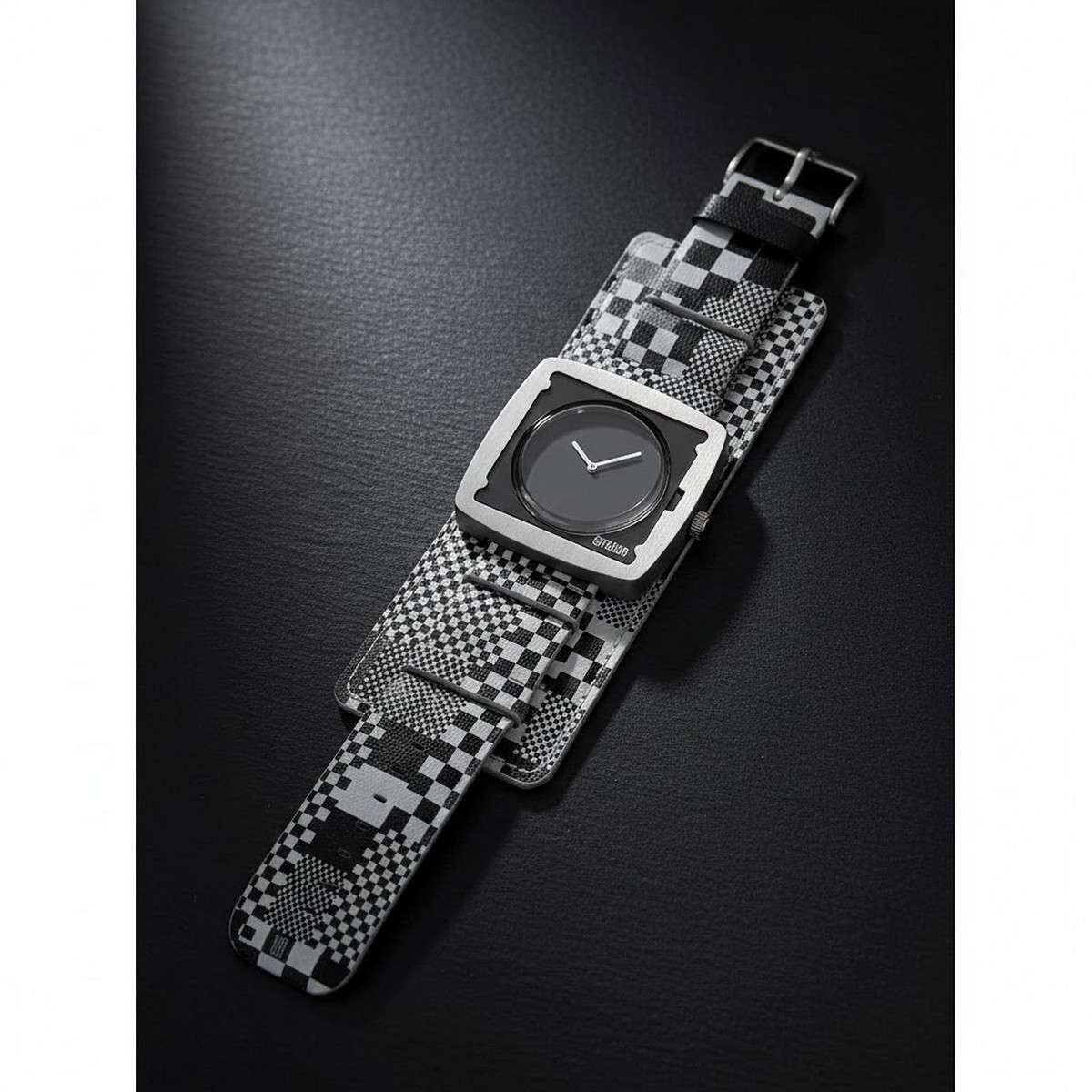 Orologio da Uomo con bracciale in pelle scacchi