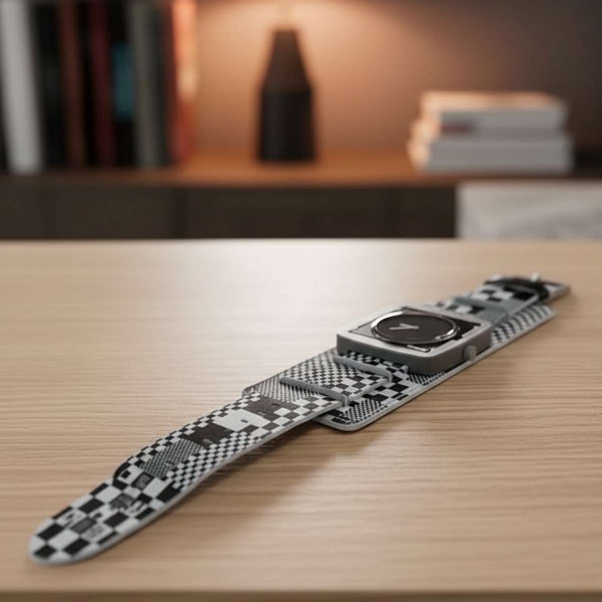 Orologio da Uomo con bracciale in pelle scacchi