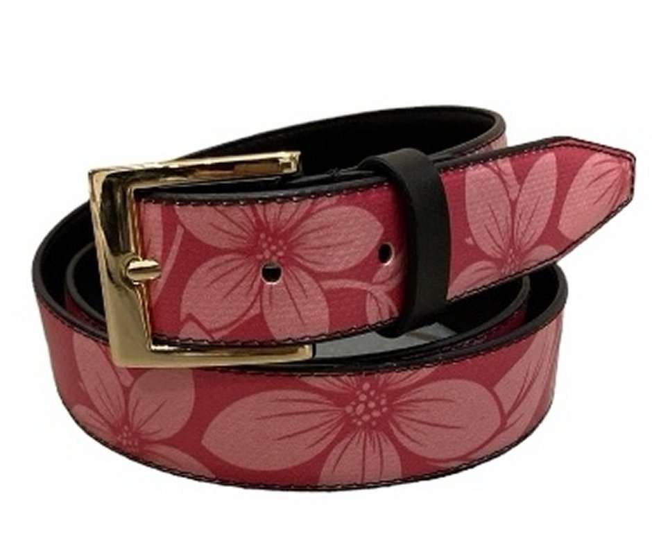 Cintura cinta da donna rosa con fiori in telone camion Paul Meccanico