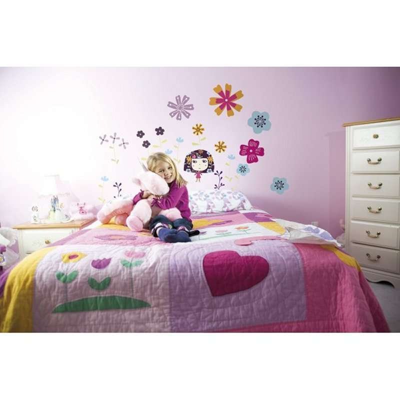 Sticker adesivo murale cameretta freestile flowerine 28pz komar - immagine 3