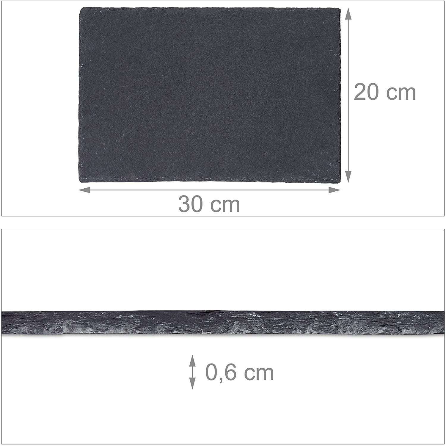 Piatto in Ardesia naturale, da portata con piedini antiscivolo 30 x 20cm - immagine 2