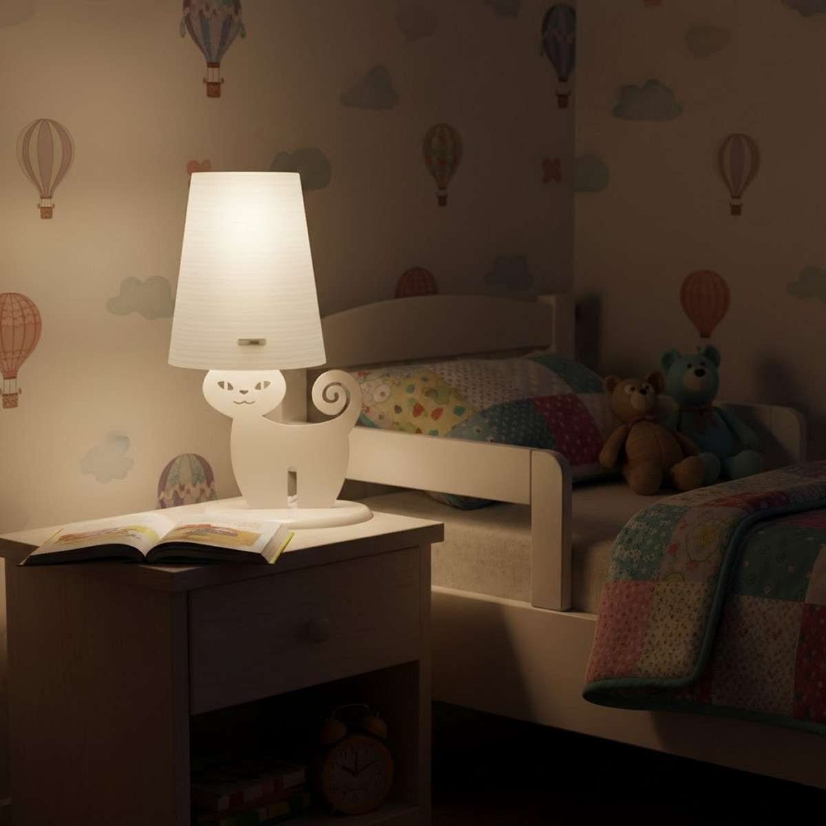 Catlamp lampada da tavolo gattino Abat Jour natural opal da cameretta