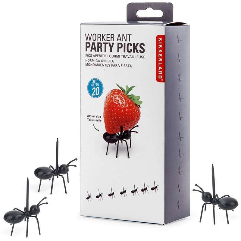 Kikkerland finger food Formiche Spiedini per snack e antipasti allegri Party Picks Ants