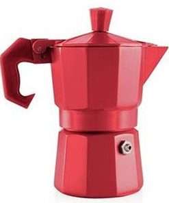 Moka Caffettiera Aromatic express 3 tazze in alluminio rossa BRANDANI