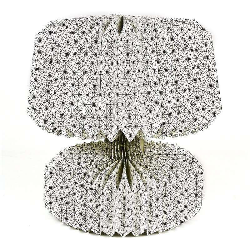 Lampada da tavolo Abat Jour origami geometrico bianco e nero Pusher - immagine 2