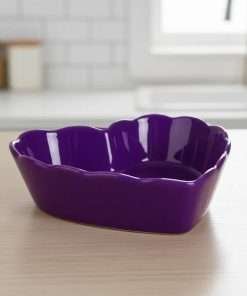Piccola pirofila da forno a forma di cuore viola