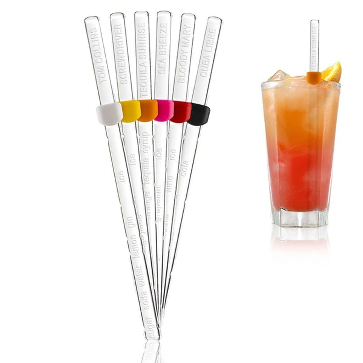 Set di Stick con ricette e misure esatte per preparare cocktail