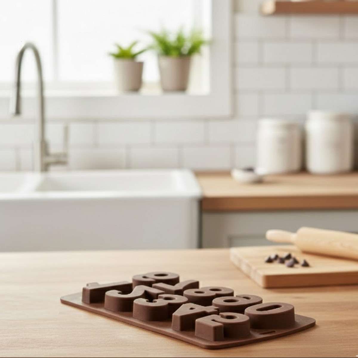 Stampo in silicone alimentare Cioccorella numeri marrone Elastotech