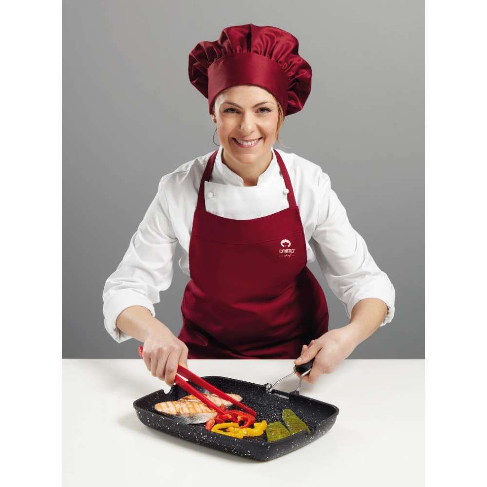 Pinza CHEF da cucina per alimenti in NYLON atossico CM 30 Rossa non graffia le superfici antiaderenti