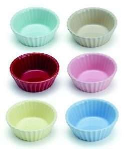 Set 6 formine in ceramica colorata per dolci cup cake Tondi Emily