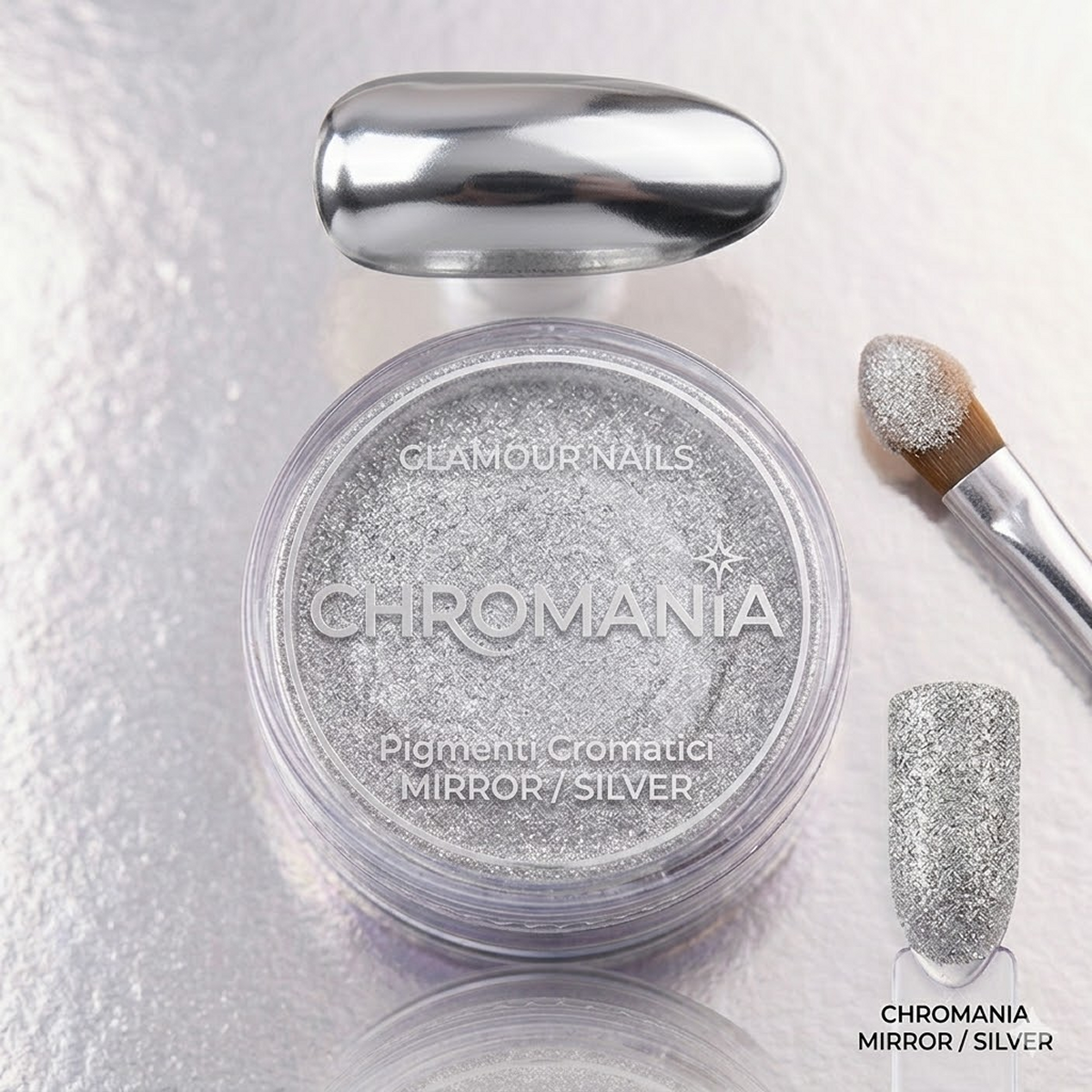 glamour nails CHROMANIA Pigmenti cromatici MIRROR/SILVER