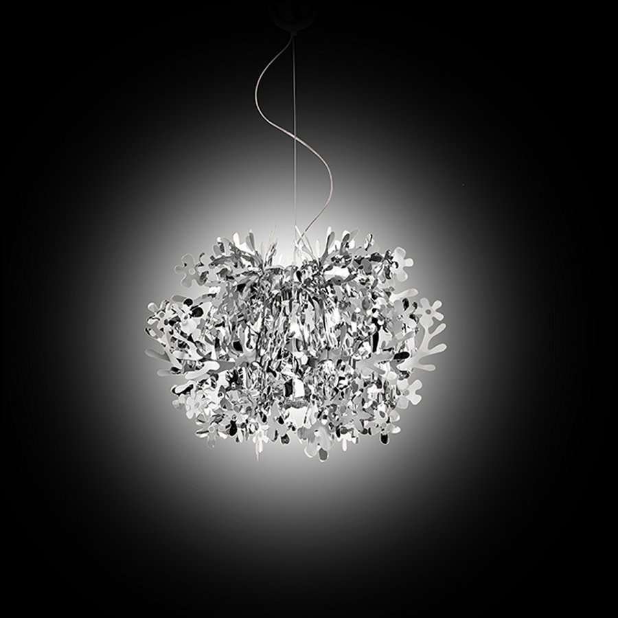 FIORELLA SILVER mini sospensione illuminazione da soffitto SLAMP design by Nigel Coates