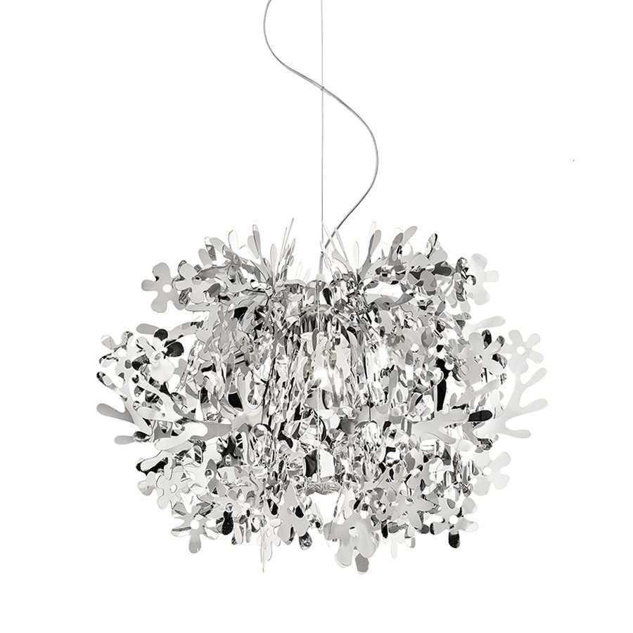 FIORELLA SILVER mini sospensione illuminazione da soffitto SLAMP design by Nigel Coates