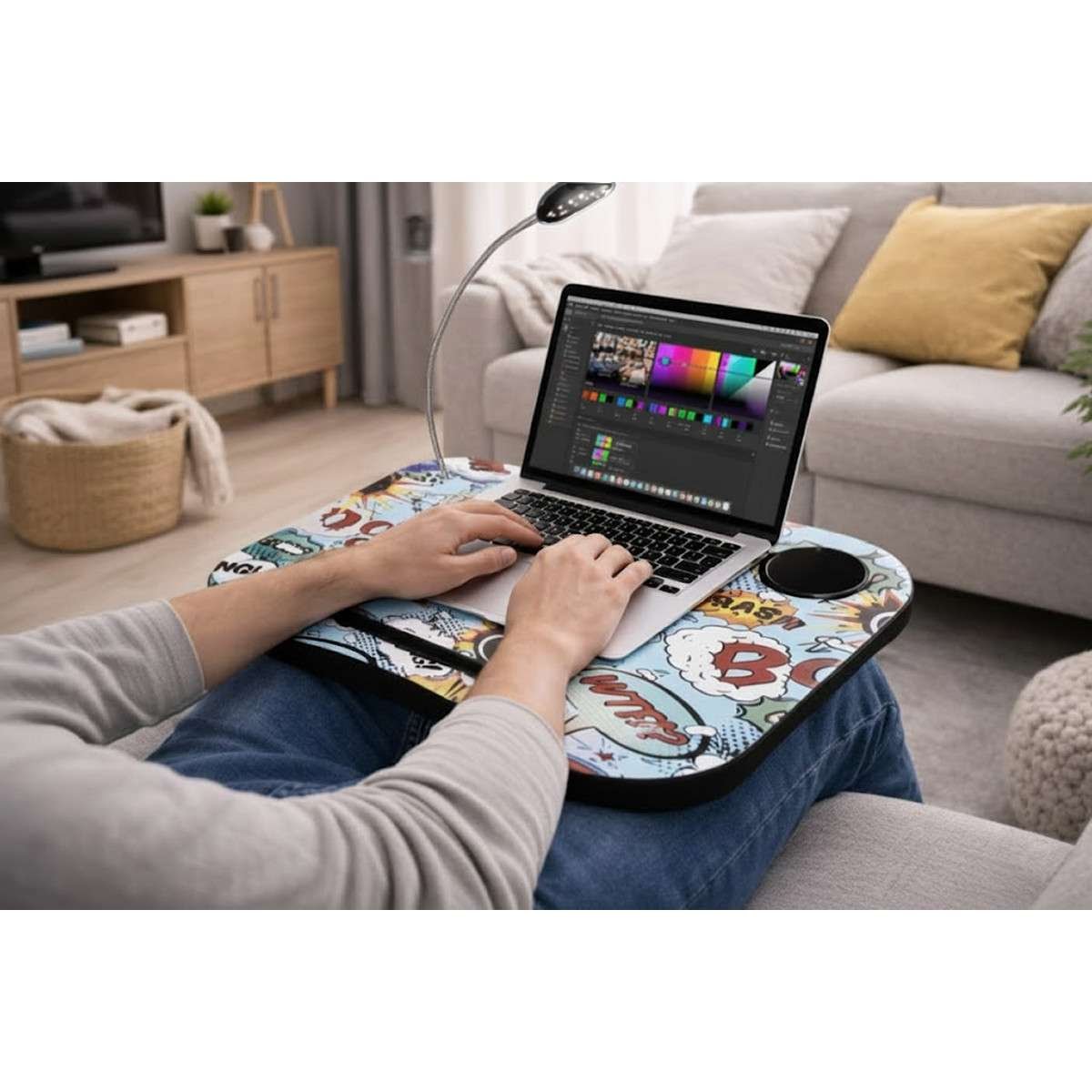 Vassoio imbottito Fumetto porta pc ipad con luce led @ Bang Comic