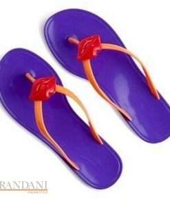 Ciabatta infradito Profumo di Baci VIOLA mare estate Red lips TG. L BRANDANI