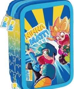 Maricart Ninna e Matti astuccio scolastico  3 Zip 44 pezzi 74122