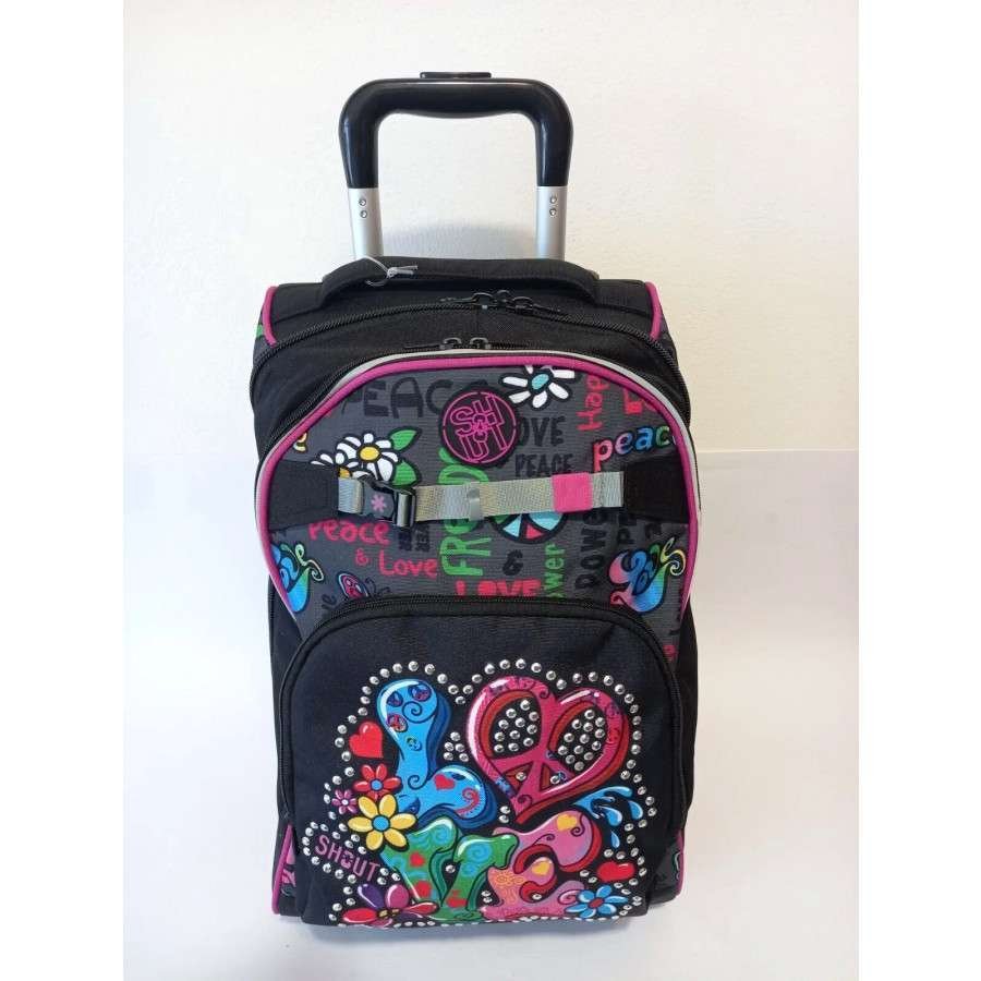 SHOUT Zaino Trolley Duo Peace & Love super organizzato 32 lt