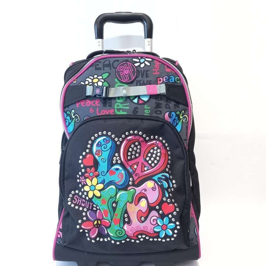 SHOUT Zaino Trolley Duo Peace & Love super organizzato 32 lt