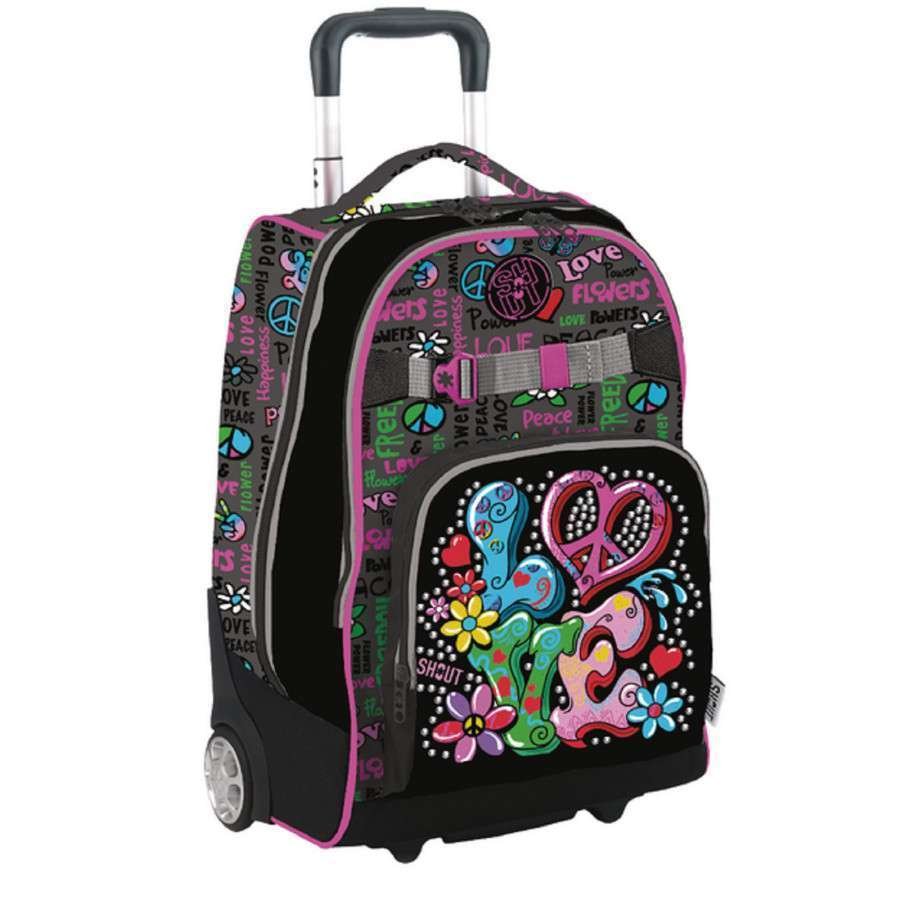 SHOUT Zaino Trolley Duo Peace & Love super organizzato 32 lt