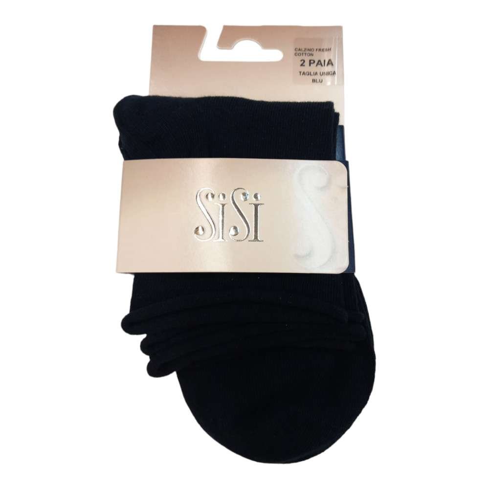 CALZINO CORTO SiSi FRESCO COTONE CF.2 PAIA TG. UNICA COL. BLU