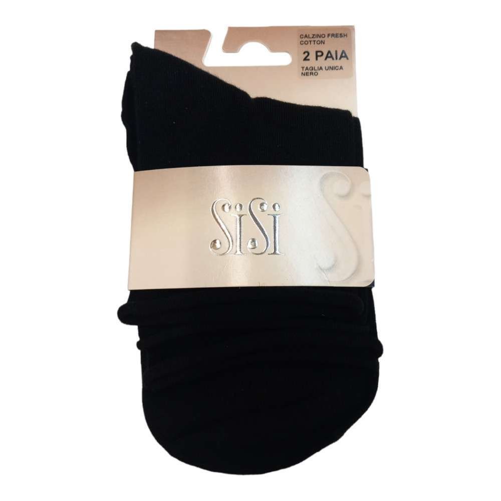 CALZINO CORTO SiSi FRESCO COTONE CF.2 PAIA TG. UNICA COL. NERO