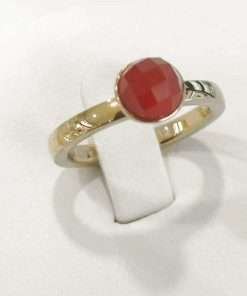 anello Brosway da donna tring volontà acciaio dorato con agata rossa misura 12