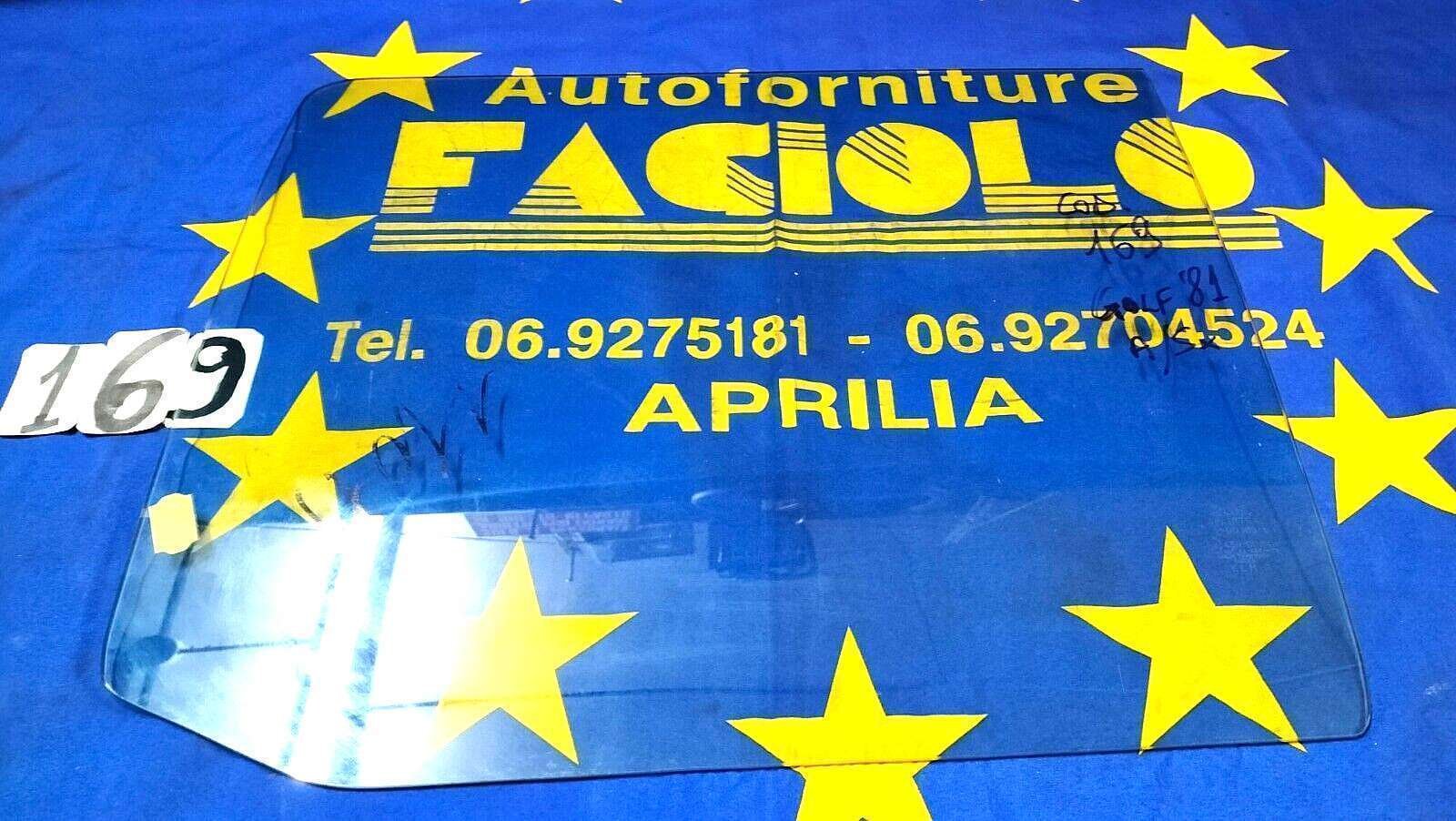 VETRO GOLF '1981 SCENDENTE PORTA POSTERIORE SINISTRO CRISTALLO VERDE VW 2^Serie